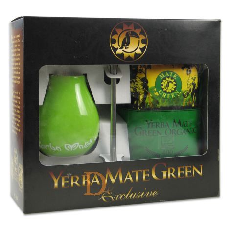 Mate Set - Yerba Mate Green + Mate Keramik Grün + Bombilla (MHD 1.12.2019)