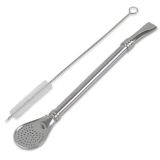 Bombilla Cuchara 19 cm - stainless steel (with cleaning brush)